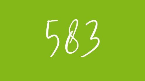 The number 583 in front of a green background