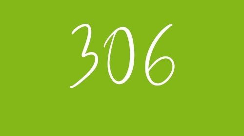 The number 306 in front of a green background