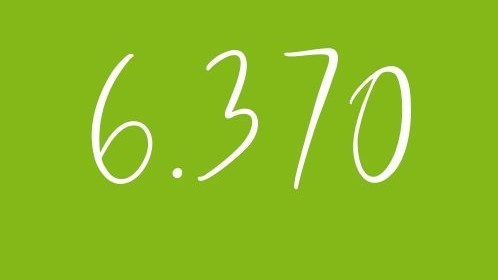 The number 6370 in front of a green background