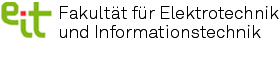 Logo der Fakultät für Elektrotechnik und Informationstechnik: Schwarze Schrift auf weißem Grund, daneben grüne Buchstaben c,i und t.