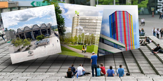 Photomontage from photos of the buildings of Uni Duisburg-Essen, Ruhr-Uni Bochum and TU Dortmund.
