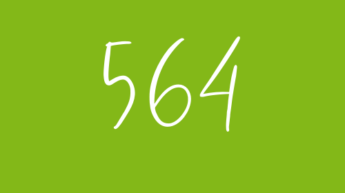 The number 564 in front of a green background