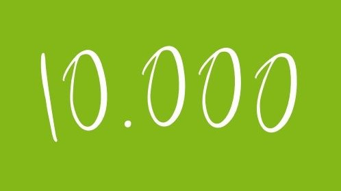 The number 10000 against a green background