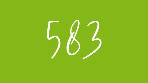 Die Zahl 583 vor grünem Hintergrund