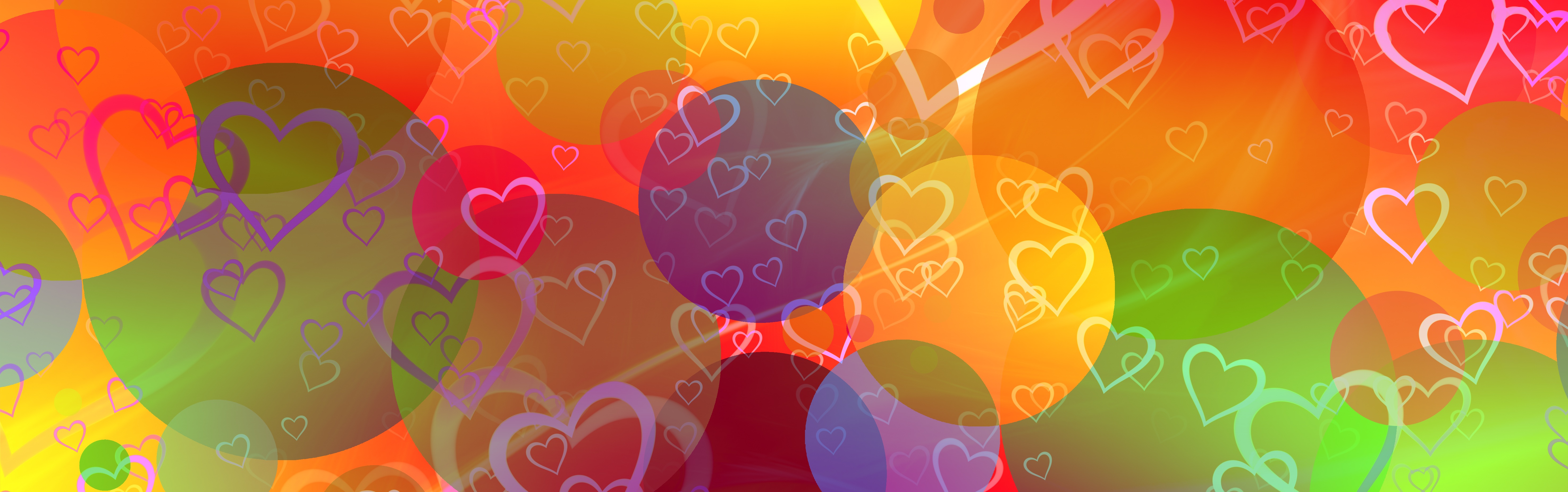 Bunte Kreise und Herzen