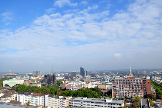 Aerial view of the Dortmund city skyline