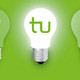 Auf einem grünen Hintergrund sind fünf Glühbirnen abgebildet. Die zweite von rechts ist mit dem TU-Logo gekennzeichnet und leuchtet als einzige. Darüber steht der Satz "Bring Licht ins Dunkel um komm zur Nacht der Beratung!".