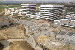 Aerial view of the North Campus as a construction site.