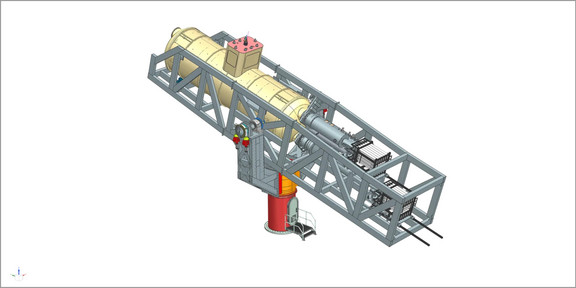 Animated graphic: A CAD model of BabyIAXOD.