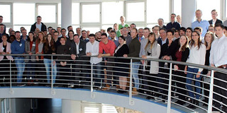Gruppenbild der Teilnehmerinnen und Teilnehmer am „Speed-Dating” ums Mittelstandsstipendium