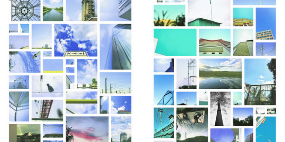 Stadtansichten Collage mit verschiedenen Fotografien aus Dortmund links und Gießen rechts