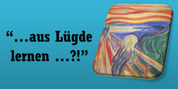 Headline "learning from Luegde" with adjacent painting.