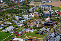 Mai Luftaufnahme des Campus Nord