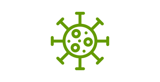 Icon eines grünen Corona-Virus