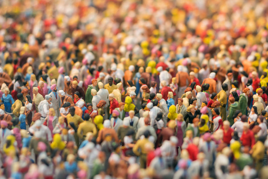 Crowd of miniature people