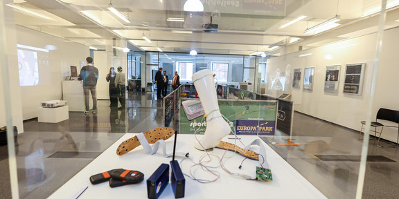 Ausstellungsgegenstände in einem Schaukasten