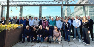 Group photo on a roof terrace
