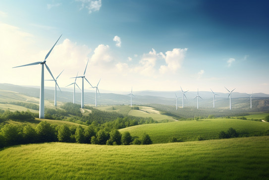 Wind turbines in the field