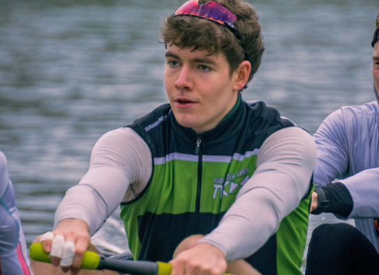 rower Julius Kaim training in a sculling boat class