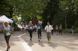 Mehrere Läufer*innen absolvieren eine Laufstrecke.