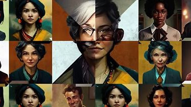 Grid of diverse portraits showing people with various skin tones and hairstyles, arranged in rows and columns