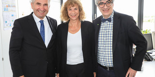 Gruppenfoto mit Prof. Andreas Pinkwart, Prof. Katharina Morik und Prof. Metin Tolan 