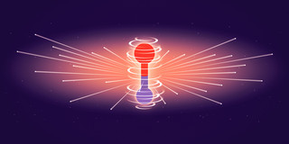 Das Bild zeigt ein Schema von Elektronen, die quantenmechanisch miteinander interferieren.