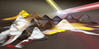 Image of a flash of light from an experiment on novel quantum materials.