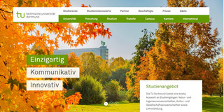Screenshot der Startseite der TU Dortmund