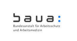 The BAuA logo. Blue dots and dark gray lettering: Federal Institute for Occupational Safety and Health.