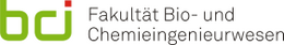 Logo der Fakultät Bio- und Chemieingenieurwesen der TU Dortmund. Links neben dem Namen der Fakultät befindet sich das grün gestaltete Kürzel „bci“, welches in TU-grün gestaltet ist. Das i-Pünktchen ist allerdings ein rotes Quadrat.