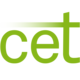 Logo des CET. Grüne Buchstaben auf weißem Hintergrund.