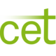 Logo des CET. Grüne Buchstaben auf weißem Hintergrund.