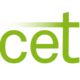 Logo des CET. Grüne Buchstaben auf weißem Hintergrund.