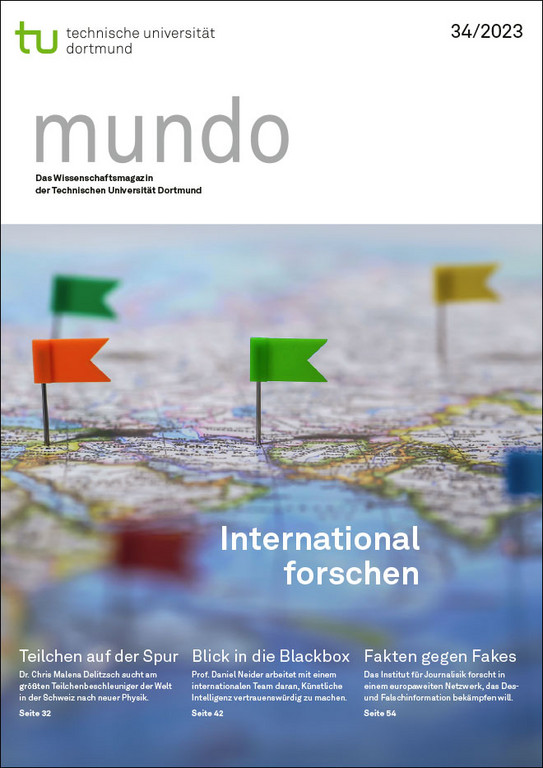 Titelblatt des Wissenschaftsmagazins "Mundo" mit dem Titel "International forschen"