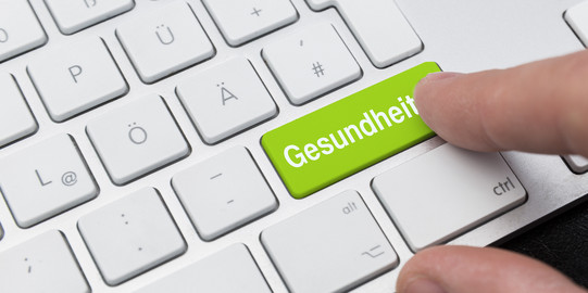 Tastatur Tastatur mit grün eingefärbter Taste "Gesundheit"