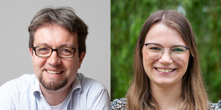 Zu sehen ist ein Montagebild der Porträtfotos von Joachim Hüffmeier und Ann-Kathrin Torka.