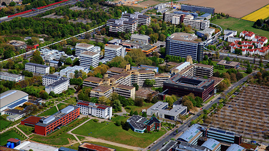 Luftbild vom Gelände der TU Dortmund - Campus Nord mit dem Technologiepark, dem Mathetower, der mensa, der Bibliothek und weiteren Gebäuden