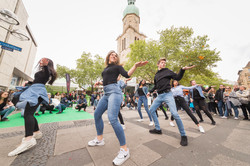 Die Hip Hop Gruppe bei ihrem Auftritt