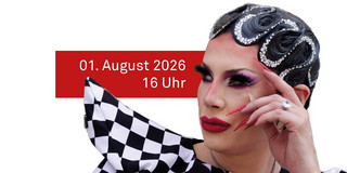 Plakat zum Artist Talk mit der britischen Drag Queen Divina de Campo.