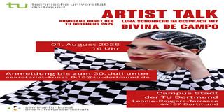 Plakat zum Artist Talk mit der britischen Drag Queen Divina de Campo.