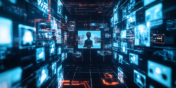 Foto: KI-generierter Cyber Raum