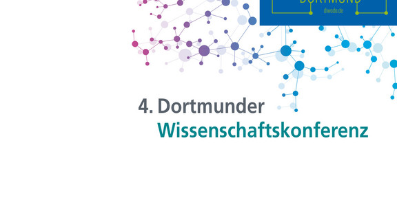 Logo made of colorful networked dots, underneath it says 4th Dortmund Science Conference