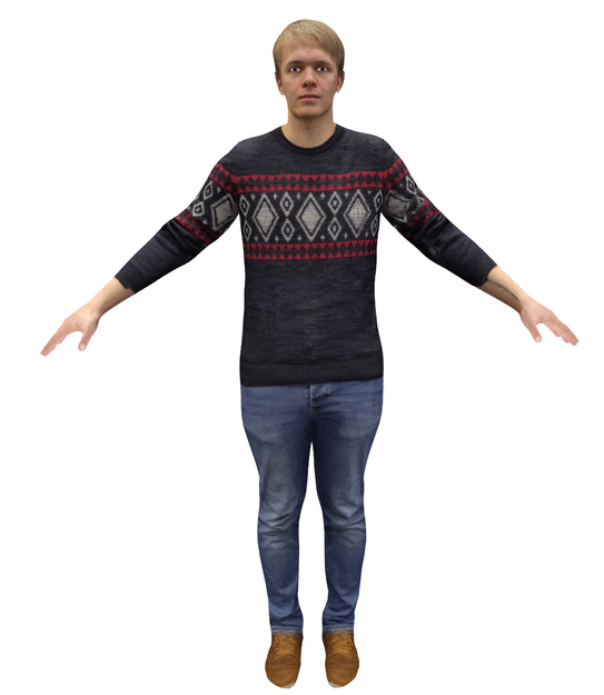 Avatar Ein digitaler Avatar eines Mannes mit blonden Haaren und Norweger-Pulli.