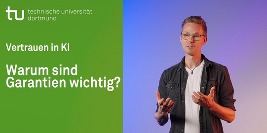 Cover eines KI-Videos, links Banderole mit Titel, rechts Prof., der etwas erklärt