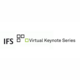 Weißer Hintergrund und schwarze Schrift "IFS Virtual Keynote Series"