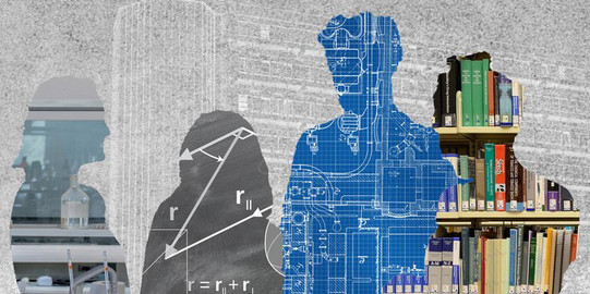 Grafik mit Silhouetten einiger Personen, unterschiedliche Hintergründe der Silhouetten