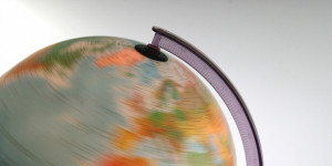 A table globe that rotates.