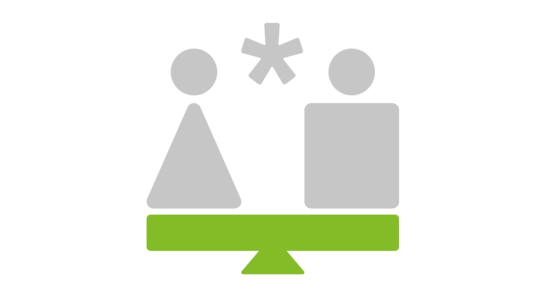 Symbol für Gleichstellung mit einer Waage und dem Wort 'Gleichstellung'