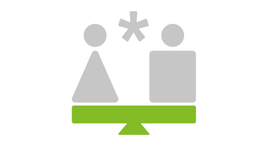 Symbol für Gleichstellung mit einer Waage und dem Wort 'Gleichstellung'